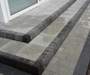 Roe Landscapes Paving & Landscaping Specialists, Dungiven, 3 step paving from conservatory