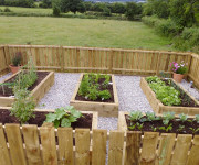Roe Landscapes Paving & Landscaping Specialists, Dungiven, wooden planters in enclosed garden
