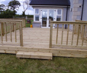 Roe Landscapes Paving & Landscaping Specialists, Dungiven, house extension with side decking
