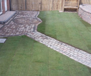 Roe Landscapes Paving & Landscaping Specialists, Dungiven, paving back garden with new grass