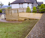 Roe Landscapes Paving & Landscaping Specialists, Dungiven, stone path to wood deck