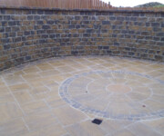 Roe Landscapes Paving & Landscaping Specialists, Dungiven, Circle wall with circle pattern paving