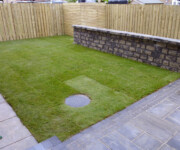 Roe Landscapes Paving & Landscaping Specialists, Dungiven, Small wall with new grass